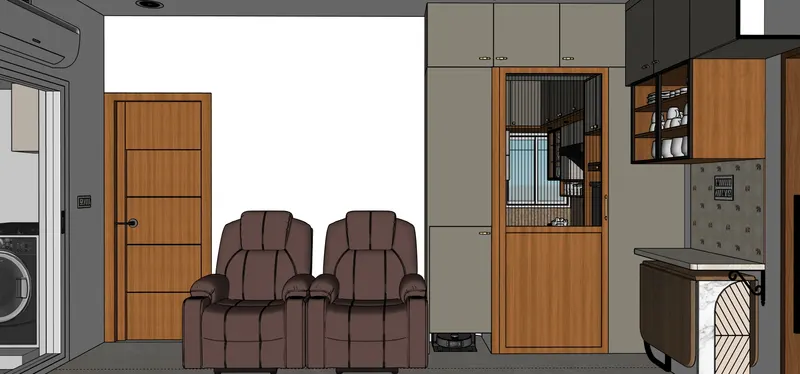 Living Area — 1 BHK Flat Interiors