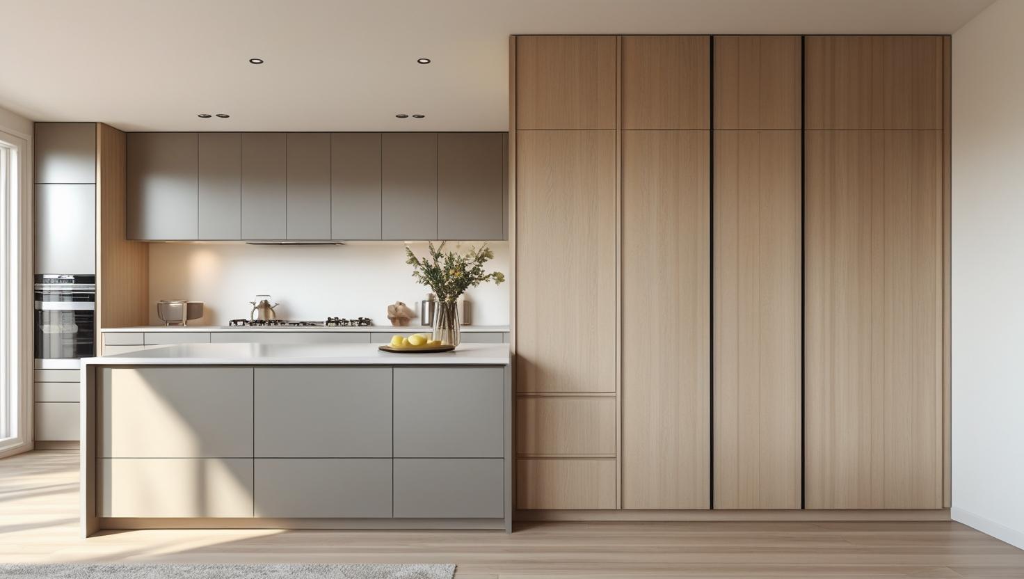 contemporary style kitchen and bed room wardrobe image